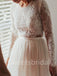 Elegant Long sleeves A-line Lace applique Wedding Dresses,DB0321