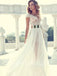 Elegant V-neck Sleeveless Side slit A-line Prom Dresse, SW1539