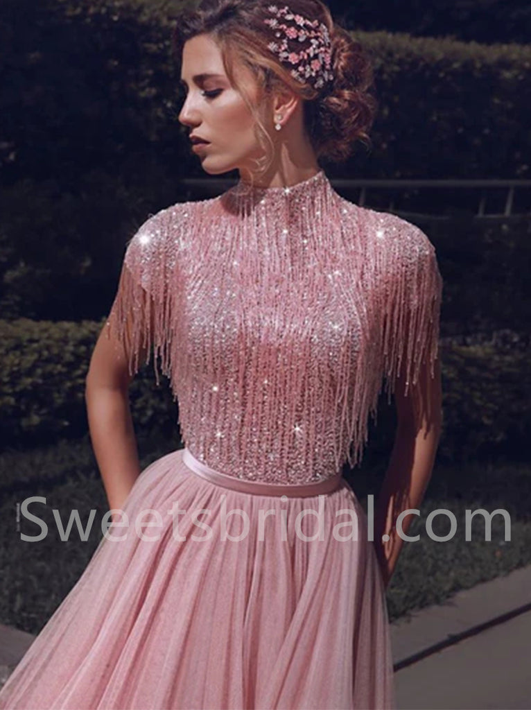 Elegant Strapless Cap sleeves A-line Prom Dresses, SW1499