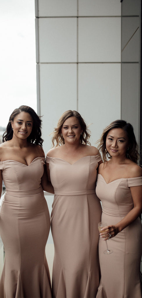 Mermaid Off-shoulder Simple Long Bridesmaid Dresses Online,SWE1198