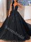 Elegant V-neck Spaghetti straps A-line Prom Dresses,SW1878