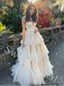 Elegant V-neck  Sleeveless Simple A-line Long Prom Dress,SW1953