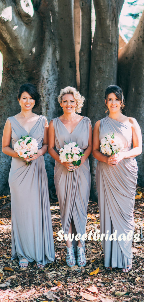 Mermaid V-neck Side Slit Floor-length Long Bridesmaid Dresses Online,SWE1200