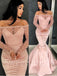 Elegant Off shoulder Long sleeves Mermaid Prom Dresses, SW1543