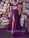 Sexy V-neck Off-shoulder Side slit Mermaid Prom Dresses, SW1372