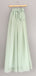 Simple Sage Green Halter Sleeveless Floor Length Evening Prom Dresses, SW0031
