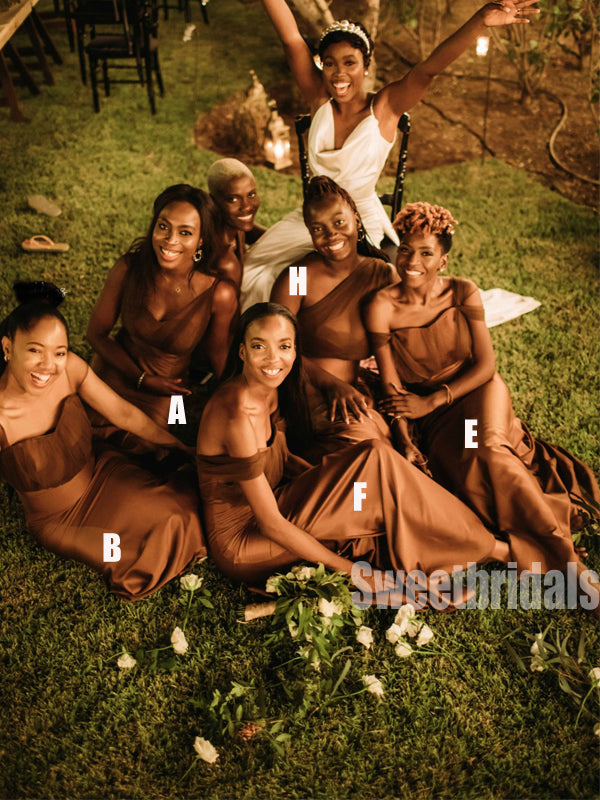 Vintage Mismatched Mermaid Sexy Long Bridesmaid Dresses, SW1215