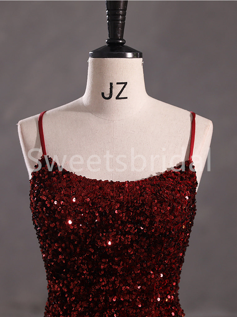 Sexy Square Spaghetti straps Mermaid Prom Dresses, SW1487