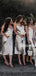 Simple V-neck Knee Length Cheap Long Bridesmaid Dresses, SW1033