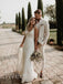 Simple V-neck Sleeveless Mermaid Lace applique Wedding Dresses, DB0219