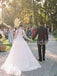 Elegant Long sleeves A-line Lace applique Wedding Dresses, DB0256