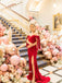 Off-shoulder Sweetheart Side slit Floor-length Elegant Simple Long Bridesmaid Dressess, SWE1348