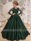Beautiful Long sleeves Soft satin A Line Flower Girl Dresses, FGS0040