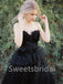 Black Sexy Sweetheart A-line Lace applique Wedding Dresses,DB0305
