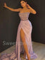 Elegant Sweetheart Side slit Sleeveless A-line Prom Dresses , SW1317