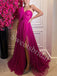 Elegant One shoulder Side slit A-line Prom Dresses,SW1780