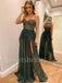 Sexy Spaghetti straps Sweetheart Side slit A-line Simple Prom Dresses ,SW1296