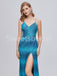 Sexy V-neck Spaghetti straps Side slit Mermaid Prom Dresses, SW1488