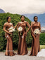 Mismatched Off shoulder Sleeveless Elegant Simple Long Mermaid Dressess, SWE1366