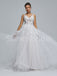 Elegant Spaghetti straps V-neck A-line Lace applique Wedding Dresses, DB0262
