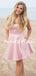 Simple Spaghetti Strap Satin Mini Short Homecoming Dresses, BTW300