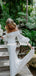 Pretty Off-shoulder Tulle Slit Mermaid Long Wedding Dresses Evening Dresses, WD1125