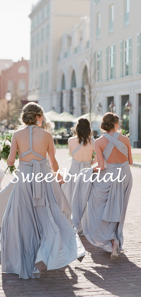 Charming V-neck Floor-length Party Dresses Long Bridesmaid Dresses, SW1119
