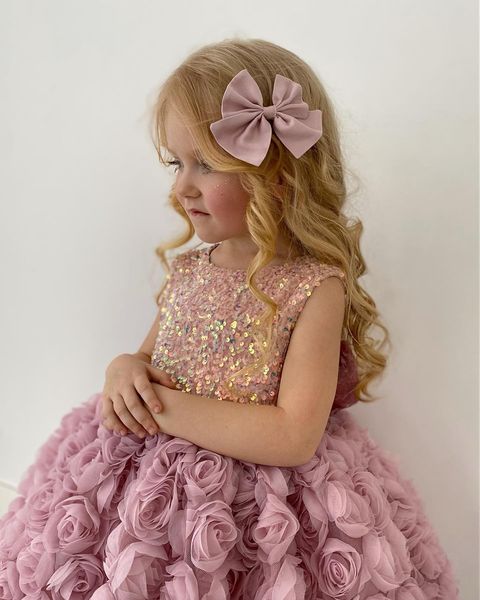 Beautiful A-line Tulle Lace Sequin Flower Girl Dresses, FGS0033