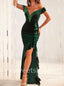 Sexy V-neck Off-shoulder Side slit  Mermaid  Prom Dresses , SW1385