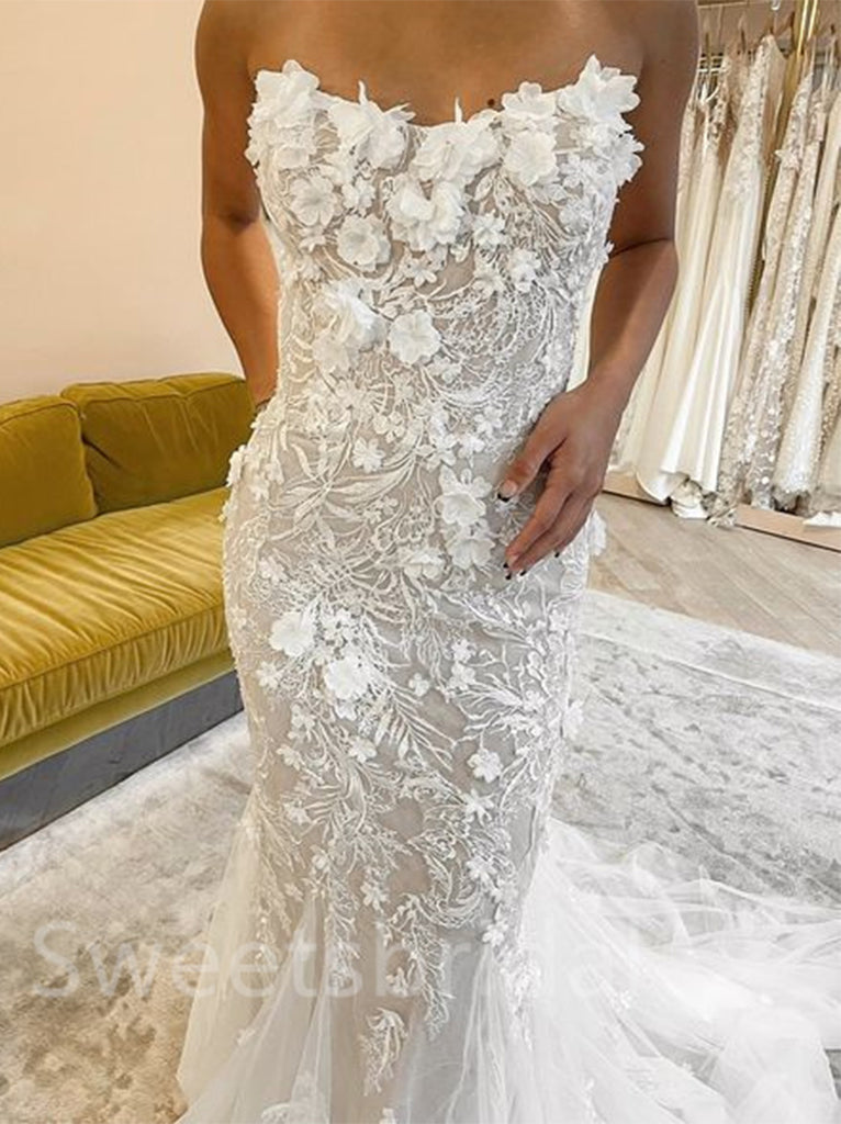 Sexy Sweetheart Mermaid Lace appique Wedding Dresses,DB0231