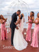 Ruffle Spaghetti straps V-neck Mermaid Elegant Simple Pretty Long Bridesmaid Dresses,SWE1309