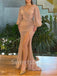 Elegant V-neck Long sleeves Side slit  Mermaid  Prom Dresses , SW1387
