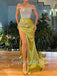 Elegant Off-shoulder Side slit A-line Prom Dresses , SW1391
