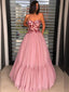 Simple Straight Tulle A-line Long Prom Dresses.SW1149