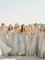Charming V-neck Floor-length Party Dresses Long Bridesmaid Dresses, SW1119