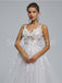 Elegant Spaghetti straps V-neck A-line Lace applique Wedding Dresses, DB0262