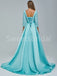 Sexy V-neck Long sleeves Side slit A-line Prom Dresses, SW1491