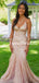 Simple V-neck Tulle Lace Mermaid Ball Gown Evening Party Prom Dresses,SW1140