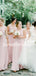Charming V-neck Floor-length Chiffon Long Bridesmaid Dresses, SW1120