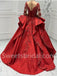 Elegant V-neck Long sleeves Ball gown Prom Dresses, SW1508
