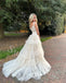 Elegant V-neck Sleeveless A-line Long Prom Dress,SW1942