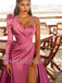 Elegant One shoulder Side slit A-line Prom Dresses, SW1514