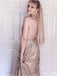Sexy Spaghetti straps V-neck Sleeveless A-line Prom Dresses,SW1832