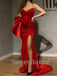 Sexy V-neck Bowknot Side slit Mermaid Prom Dresses, SW1395