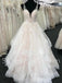 Elegant V-neck Sleeveless A-line lace applique Wedding Dresses,DB0279