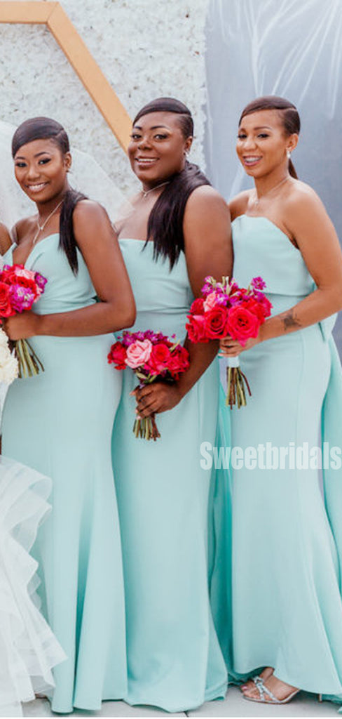 Elegant Sweetheart Mermaid Floor-length Long Bridesmaid Dresses, SW1074