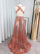 Sexy V-neck Sleeveless A-line Prom Dresses,SW1835