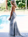 Sexy Spaghetti straps V-neck Mermaid Prom Dresses, SW1500