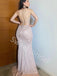 Sexy V-neck Sleeveless Side slit Mermaid Prom Dresses,SW1718