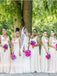 V-neck A-line Elegant Simple Long Bridesmaid Dressess,SWE1359